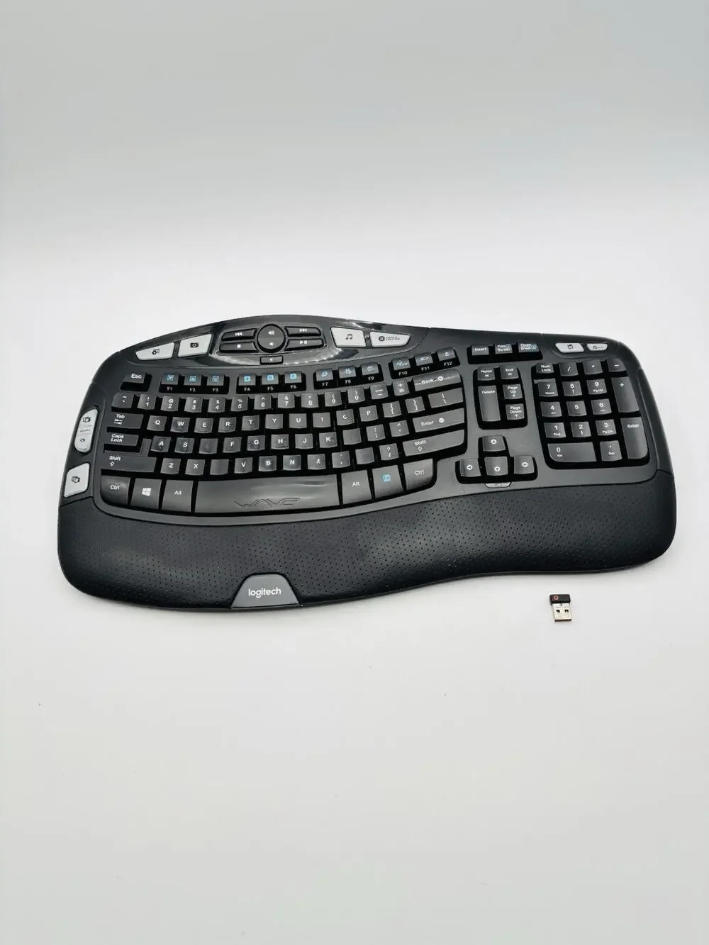 Logitech Wireless Comfort Wave Ergonomic Keyboard K350 - With Receiver/Dongle